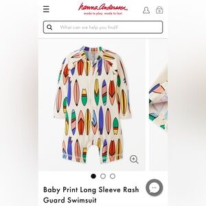 Hanna Anderson Baby Long Sleeve Rash Guard Swimsuit